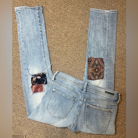 Anthropologie Pilcro denim patchwork jeans slim boyfriend  Size 24 - Picture 3 of 8